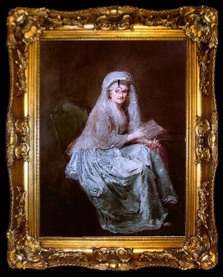 framed  anna dorothea therbusch Selbstportrat mit dem Einglas, ta009-2